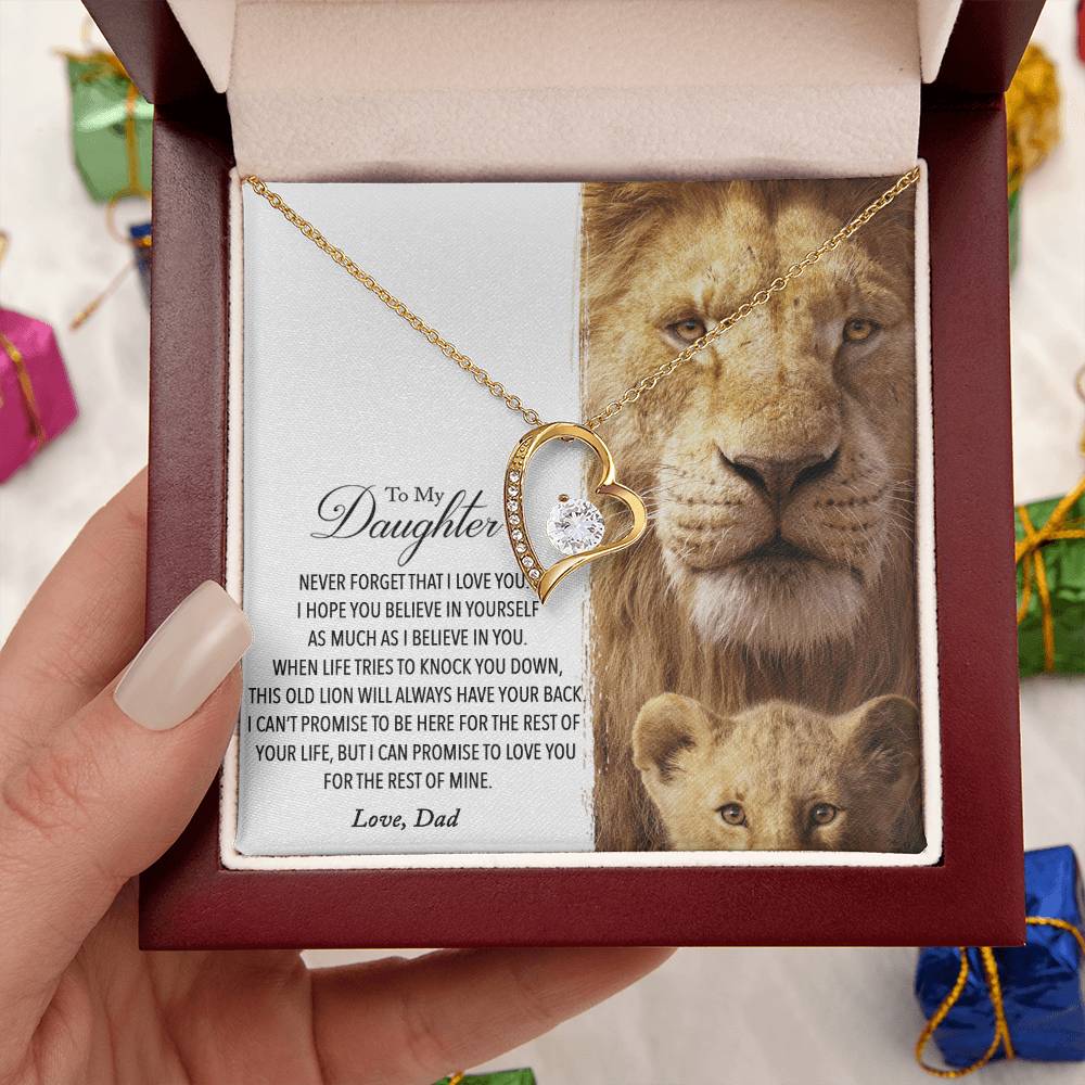 To My Daughter This Old Lion Will Always Have Your Back Love Dad No One Can Love You More Than I Do Forever Love Necklace
