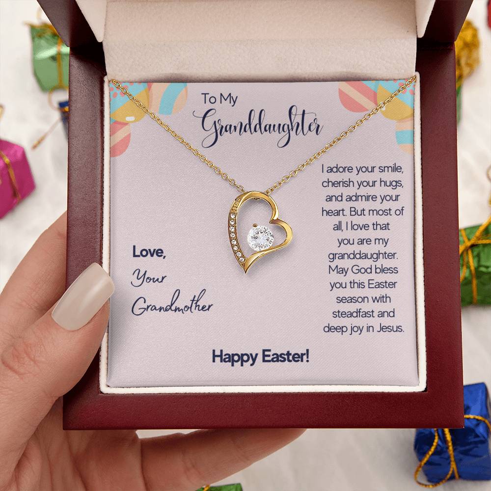To My Granddaughter Love Your Grandmother Happy Easter Necklace 1 Forever Love Necklace