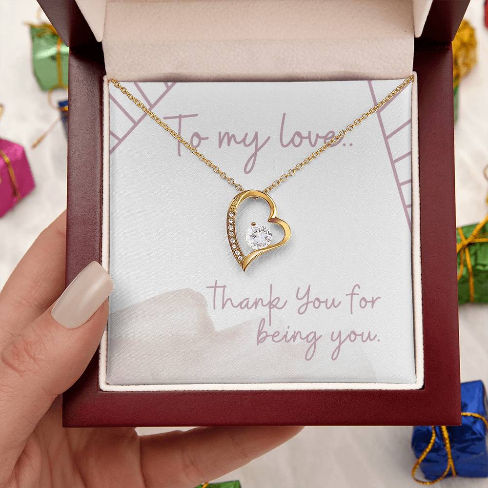 To My Love.. Forever Love Necklace 14K White Gold Or 18K Yellow Gold Forever Love Necklace