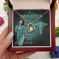 To My Daughter Black Nurse Customize Nurse Stethoscope Necklace To Nurse Daughter From Mom Nurse Gift Forever Love Necklace
