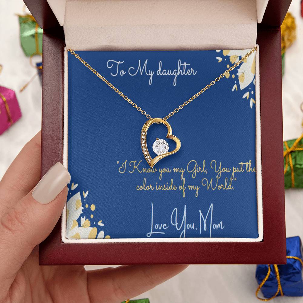 To My Daughter Necklace Gift Daughter Birthday Gift From Mom Christmas Gift Gift For Daughter From Mom Anniversary Forever Love Necklace