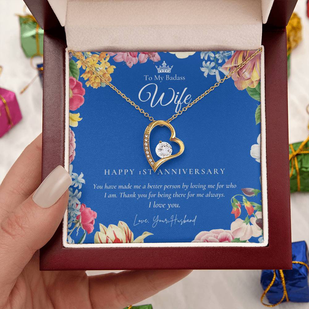 1 Year Anniversary Gift For Wife  1 Year Anniversary Gifts  1 Year Wedding Anniversary Gift Ideas  1St Wedding Anniversary Gift For Her Forever Love Necklace