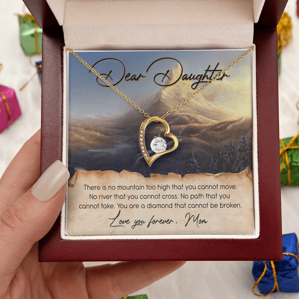 To My Beautiful Daughter Gift For Daughter From Mom Daughter's Birthday Daughter's Graduation Daughter Jewelry Mother's Day Forever Love Necklace