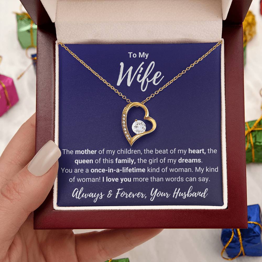 To My Wife Valentine's Gift Forever Love 18k Yellow Gold Finish 14k White Gold Finish Necklace Pendant With Adjustable Chain 18 22 Present Forever Love Necklace