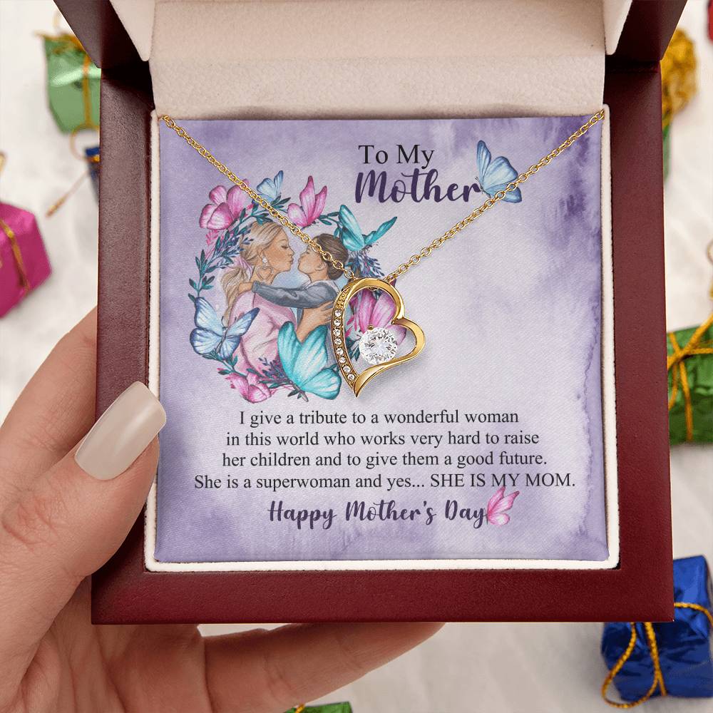 To My Mother Forever Love Necklace Mother Necklace Gift For Mother Xmas Christmas Customize Gift To My Mom Forever Love Necklace