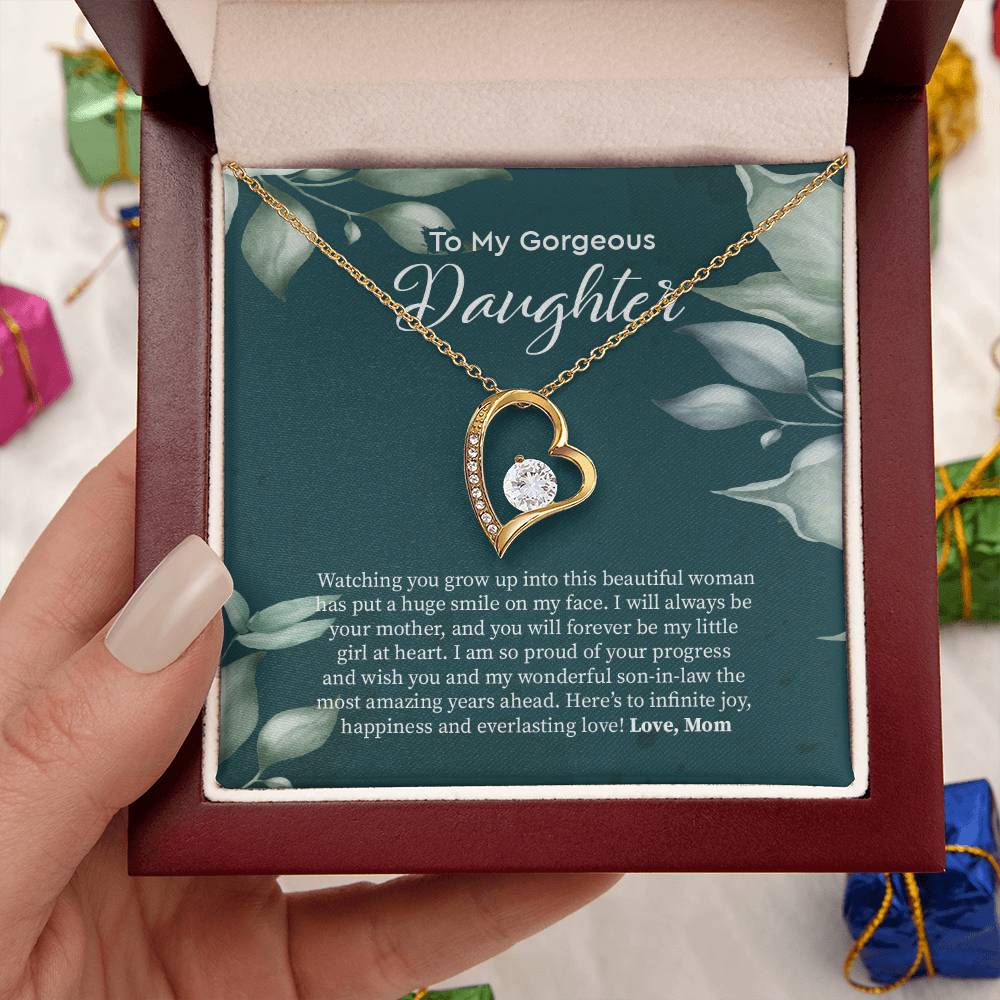 Bride Gift From Mom To Daughter On Wedding Day Gift For Daughter On Wedding Day From Mother Wedding Necklace Gift To Daughter Forever Love Necklace