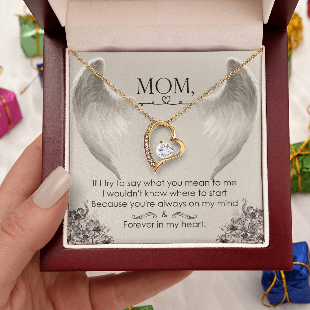 Mom Forever In My Heart Forever Love Necklace