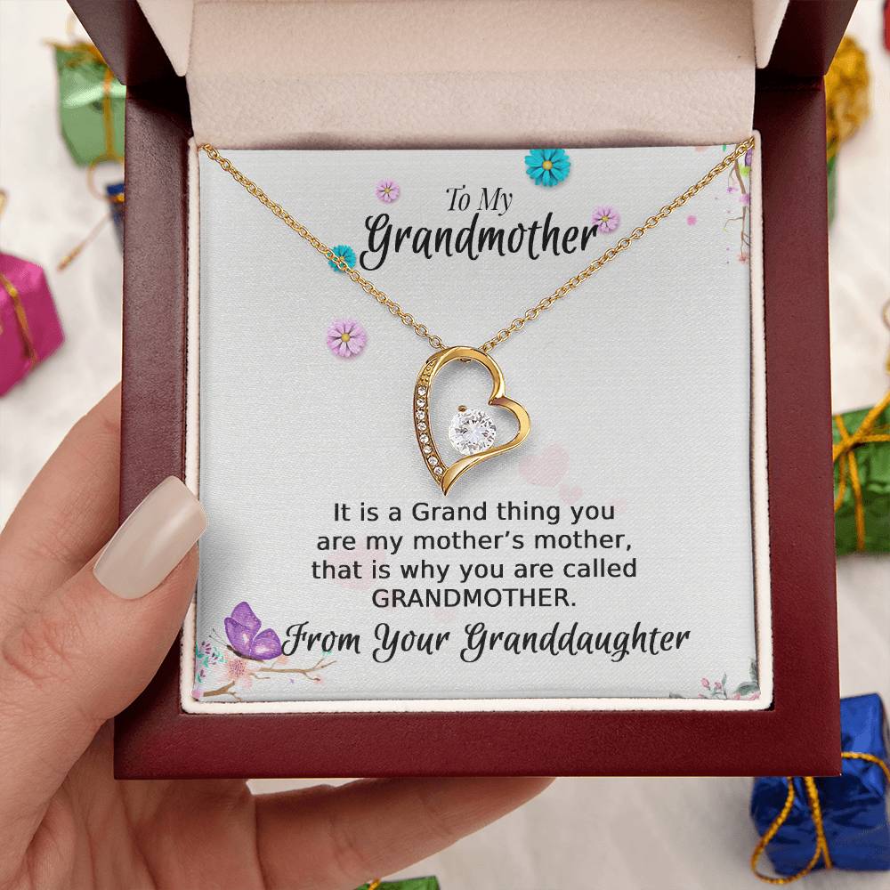 To My Grandmother From Your Granddaughter Necklace 1 Forever Love Necklace