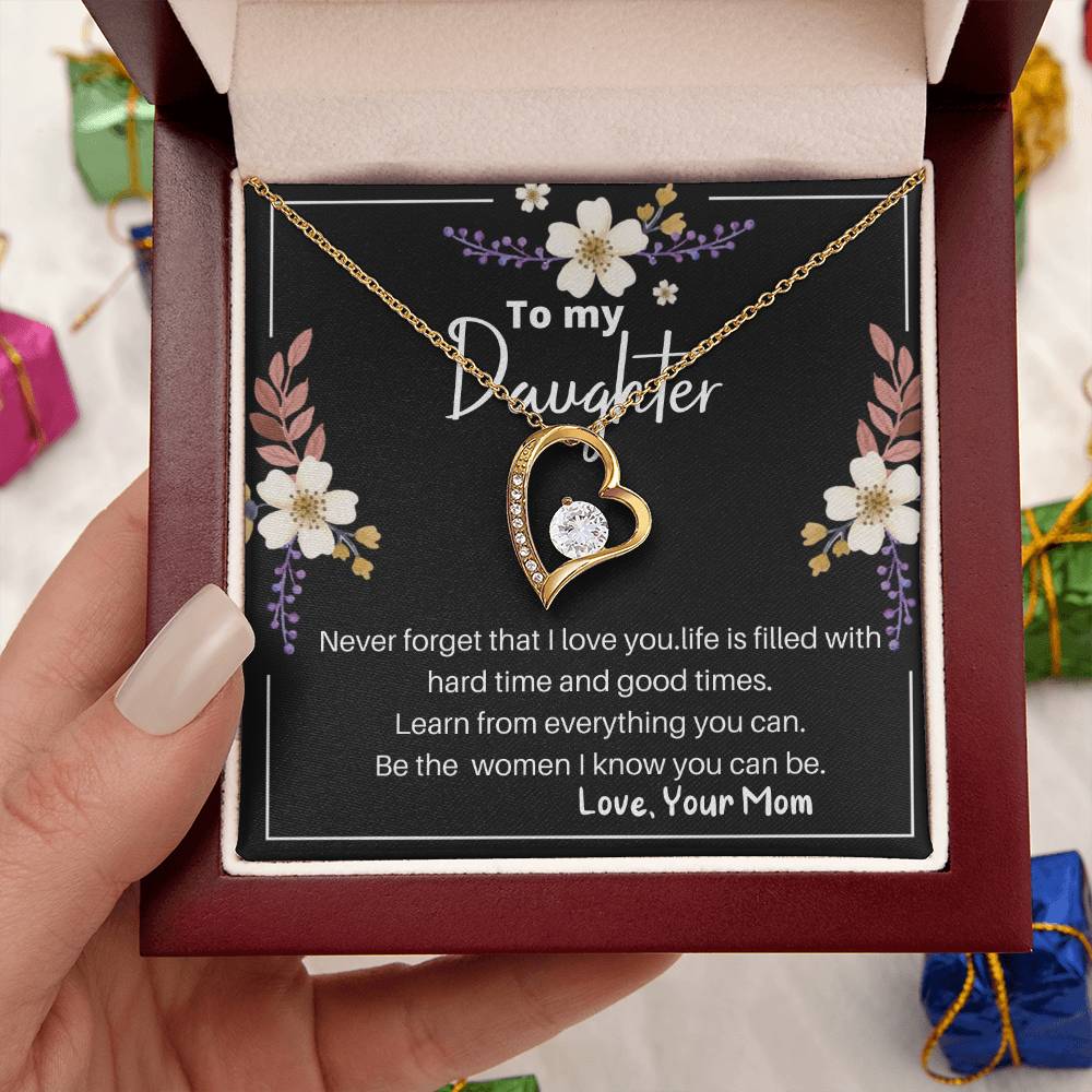 Daughter Gift Necklace Daughter Birthday Gift Gift For Daughter Daughter Jewelry To My Badass Daughter Mother's Day Forever Love Necklace