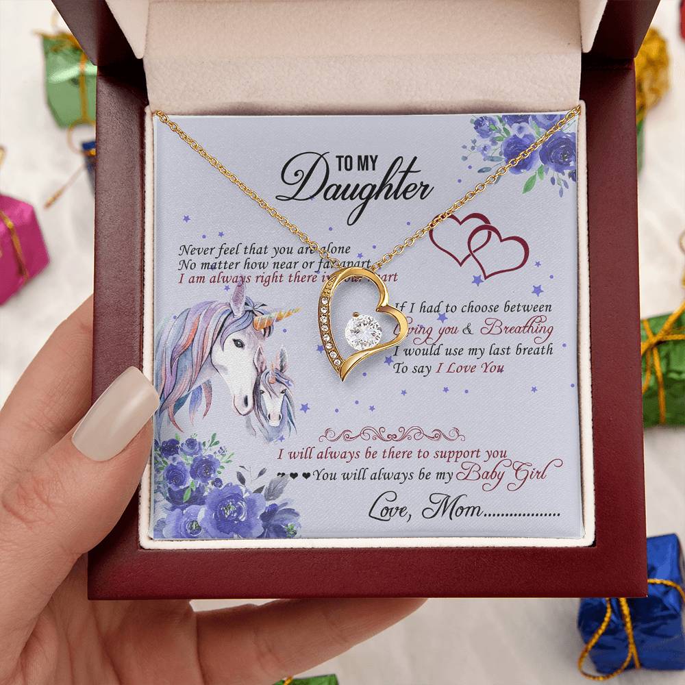 To My Daughter - Forever Love Mother's Day Necklace Gift Set Daughter Gift From Mom Anniversary Lovingly Mom Birthday Gift Forever Love Necklace