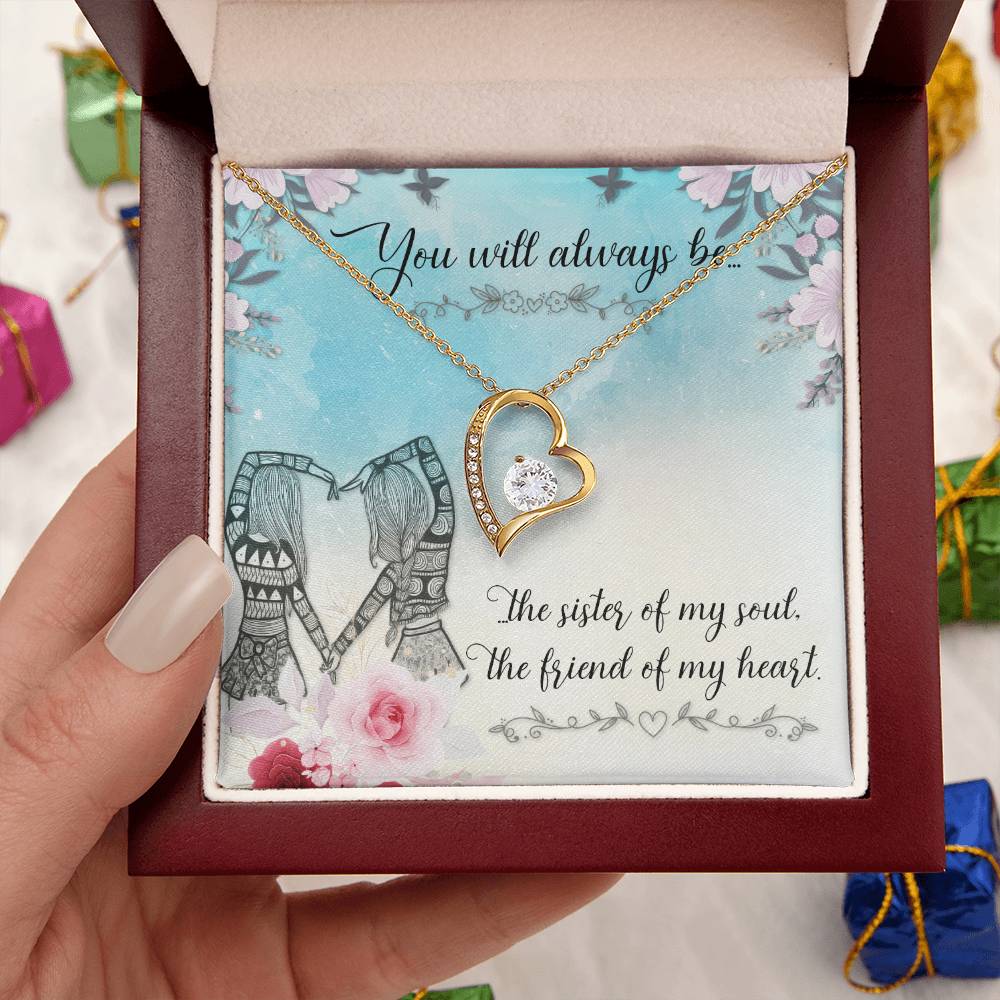 My Little Sister Two Hearts Necklace Loving Sister Gift Chain Funny Sister Present Forever Love Necklace