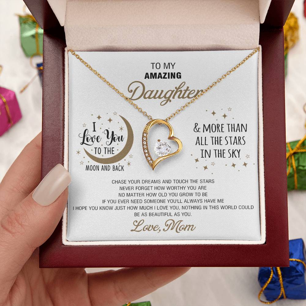 To My Amazing Daughter Necklace My Daughter Amazing Gift Daughter Gift From Mom Anniversary Lovingly Mom Birthday Gift Daughter Graduation Gift Forever Love Necklace
