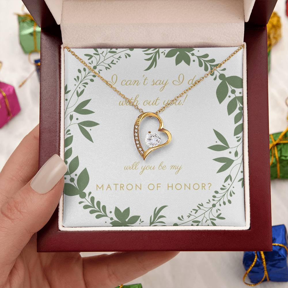 Matron Of Honor Wedding Matron Of Honor Gift From Bride To Matron Of Honor Forever Love Necklace