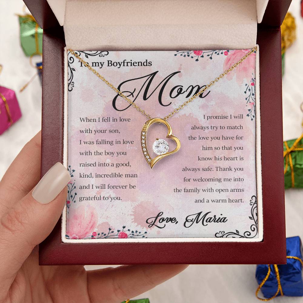 To My Boyfriends Mom Bf Mom Necklace Boyfriends Mom Necklace Personalization Boyfriends Mom Necklace Boyfriends Mom Gift Birthday Gift Forever Love Necklace