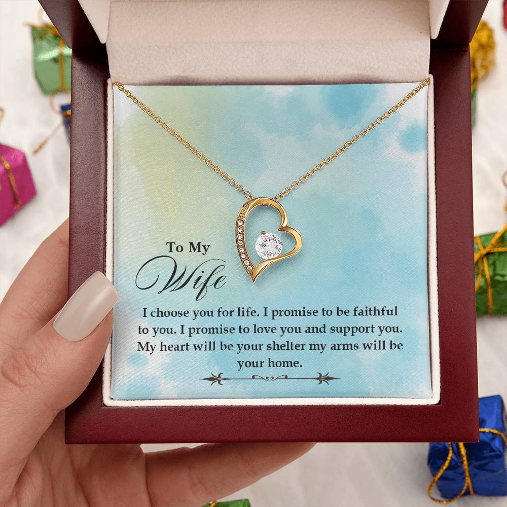 To My Wife - I Choose You For Life - Forever Love Necklace Forever Love Necklace