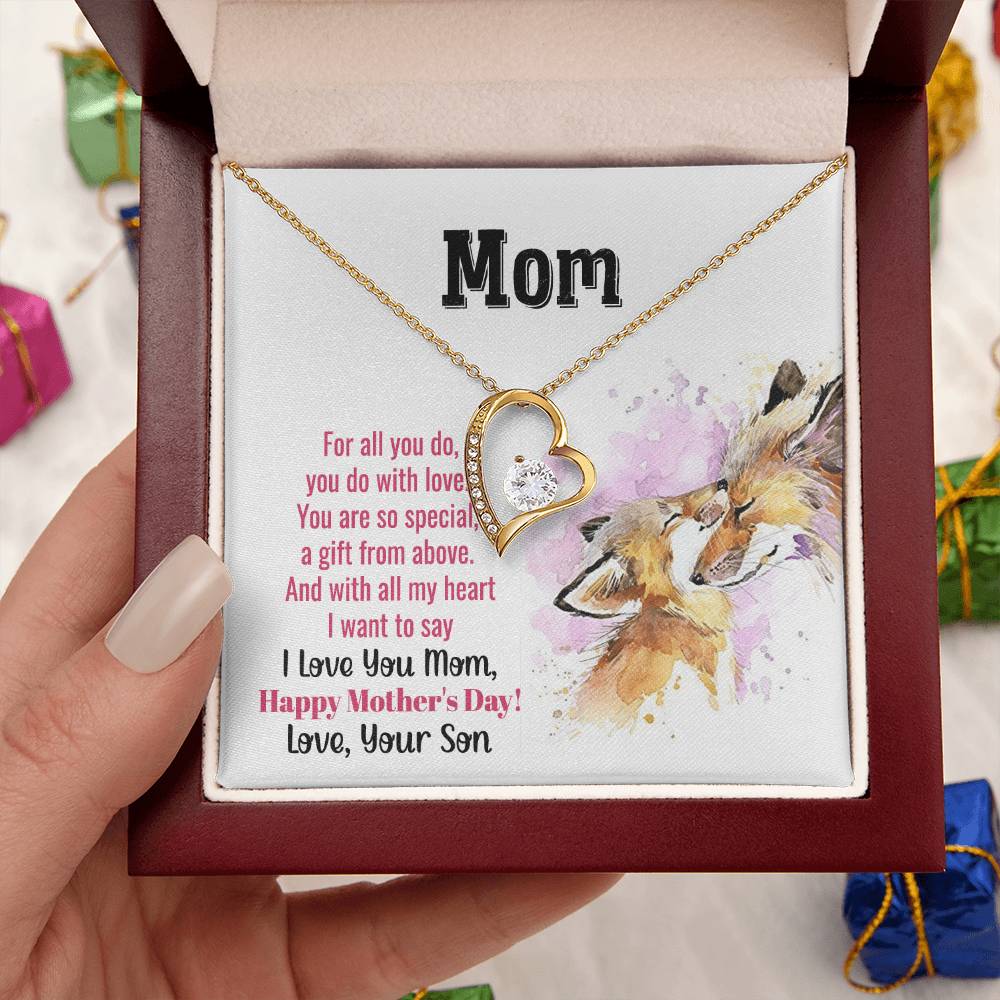 To My Mom Forever Love Necklace Mother Necklace Gift For Mother Xmas Christmas Customize Gift To My Mom 2 Forever Love Necklace