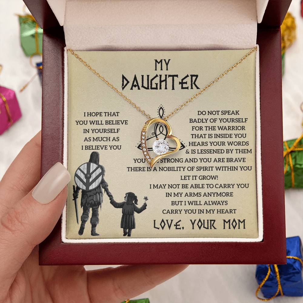 To My Daughter Gift From Mom Mother Daughter Necklace Gift For Daughter From Mom Daughter Gift Viking Daughter Daughter Birthday Forever Love Necklace