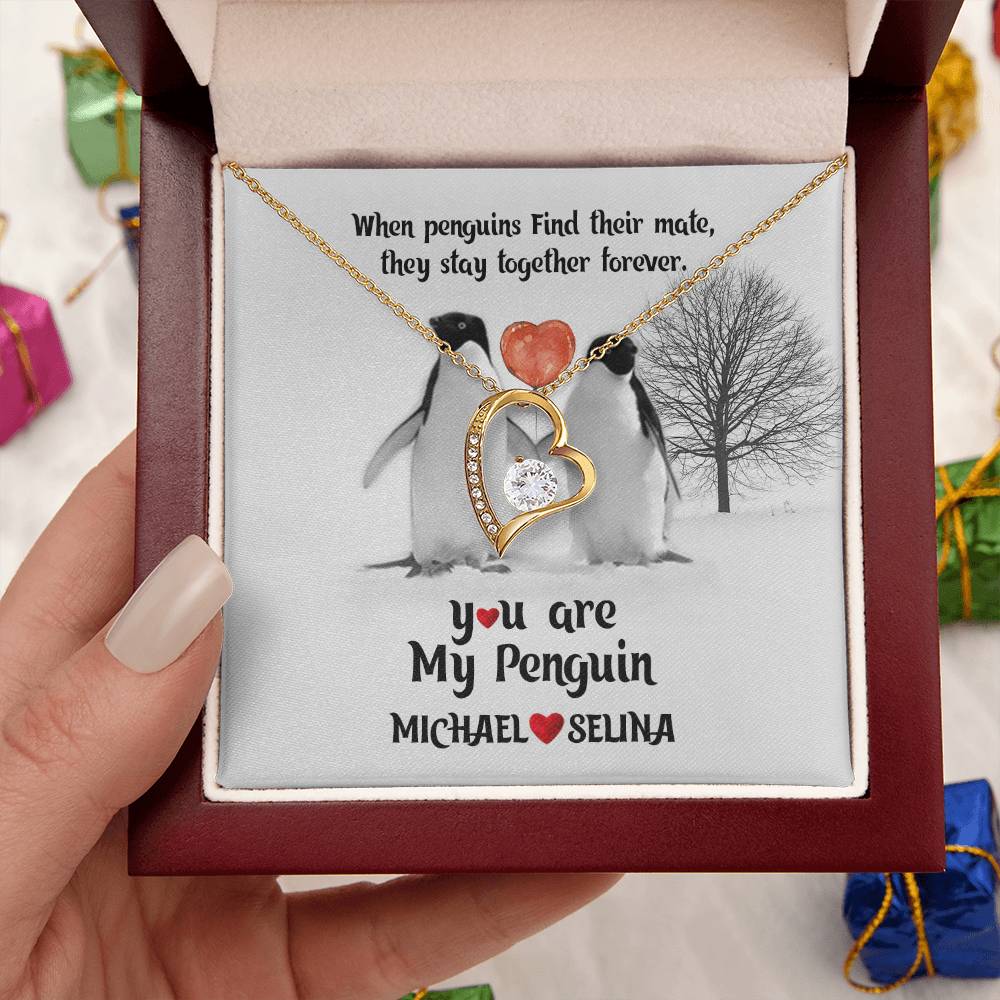 Girlfriend Necklace Adorable Necklace Couple Necklace Penguin Necklace You Are My Penguin You're My Penguin Wife Gift Penguin Jewelry Forever Love Necklace