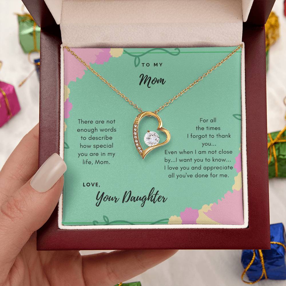 To Mom Thank You Necklace Forever Love Necklace