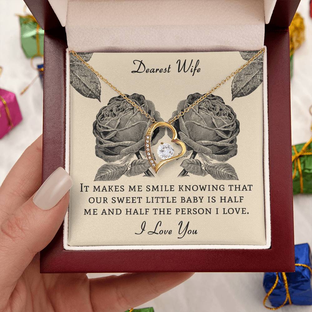 Dear Wife It Makes Me Smile Knowing That Our Sweet Little Baby Forever Love Necklace