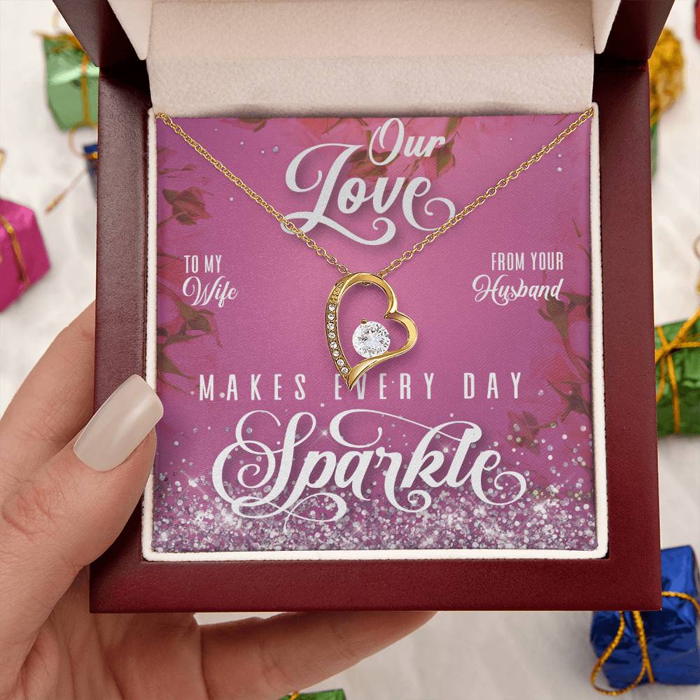 Every Day Sparkle Forever Love Necklace To Wife Forever Love Necklace