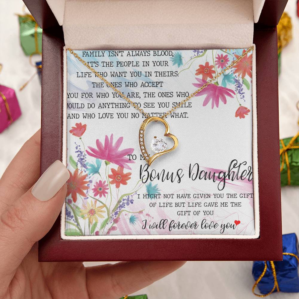 Bonus Daughter Necklace Step Daughter Necklace Necklace For Stepdaughter Stepdaughter Birthday Gift Bonus Daughter Gift For Wedding Forever Love Necklace
