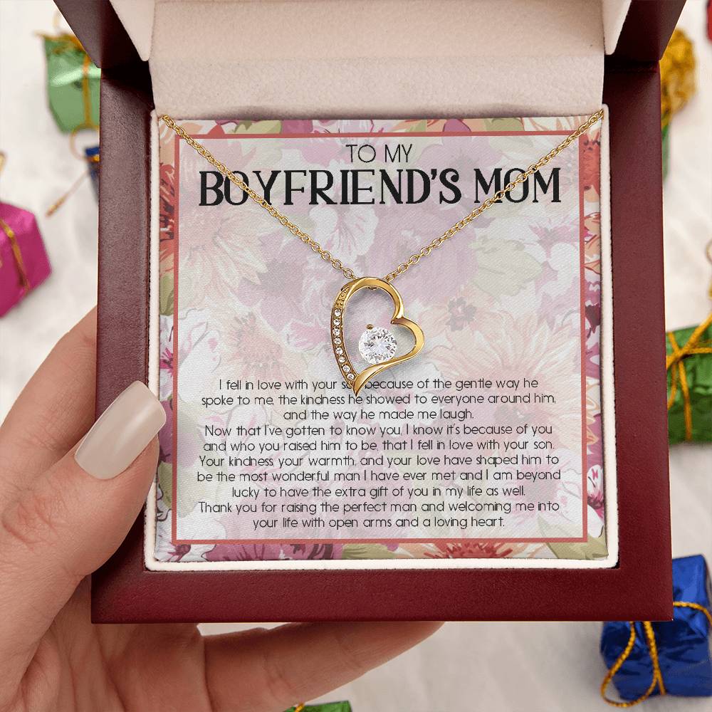To My Boyfriend's Mom Necklace With Gift Box To My Boyfriend's Mom Necklace Gift Boyfriend's Mom Gift Necklace Gift For Boyfriend Forever Love Necklace