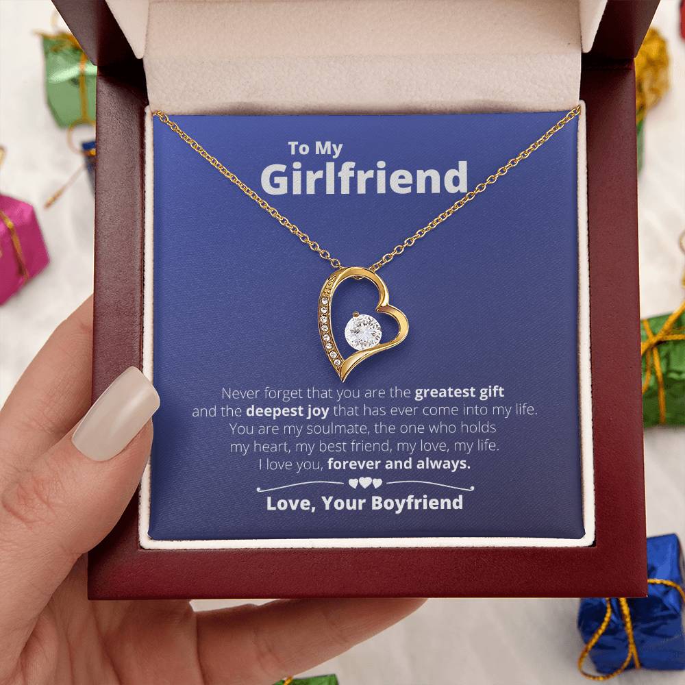 To My Girlfriend My Greatest Gift & Deepest Joy Necklace 1 Forever Love Necklace