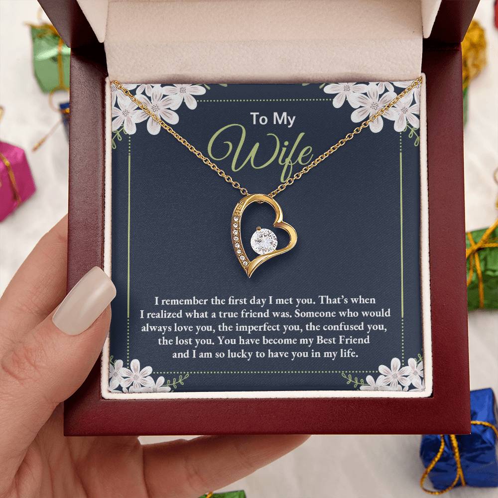 To My Wife - I Am So Lucky To Have You In My Life - Forever Love Necklace Forever Love Necklace