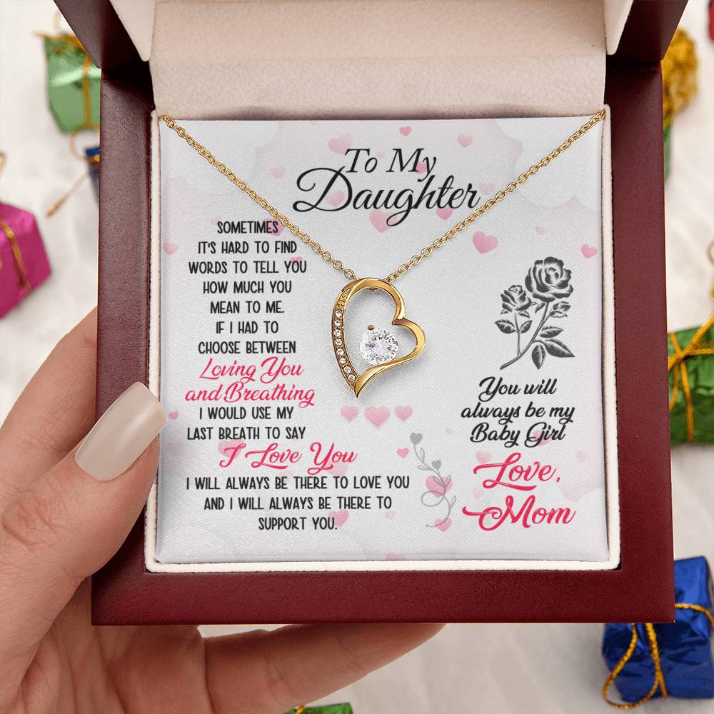 To My Daughter Forever Love Mother's Day Necklace Gift Set Daughter Gift From Mom Anniversary Lovingly Mom Birthday Gift Daughter Forever Love Necklace