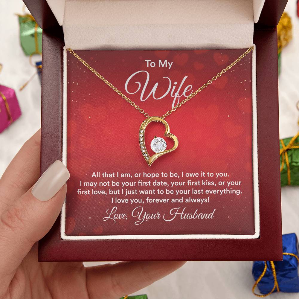 To My Wife Necklace Gift Anniversary Gift Gifts For Her Valentines Gift For Wife Birthday Gift Gift For Wife Forever Love Necklace