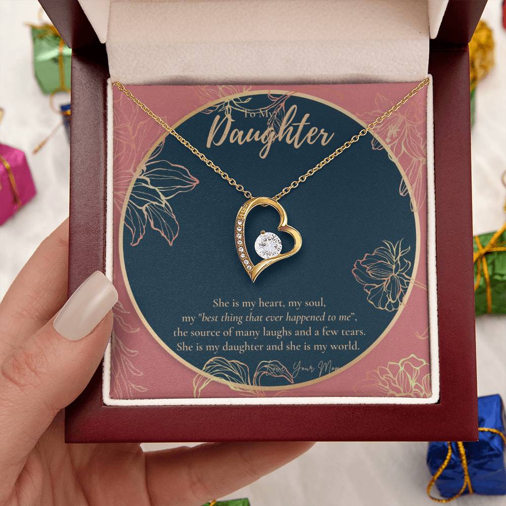 To My Daughter Necklace - Daughter Gift - To My Daughter Necklace From Mom - Gift For Daughter From Mom Forever Love Necklace
