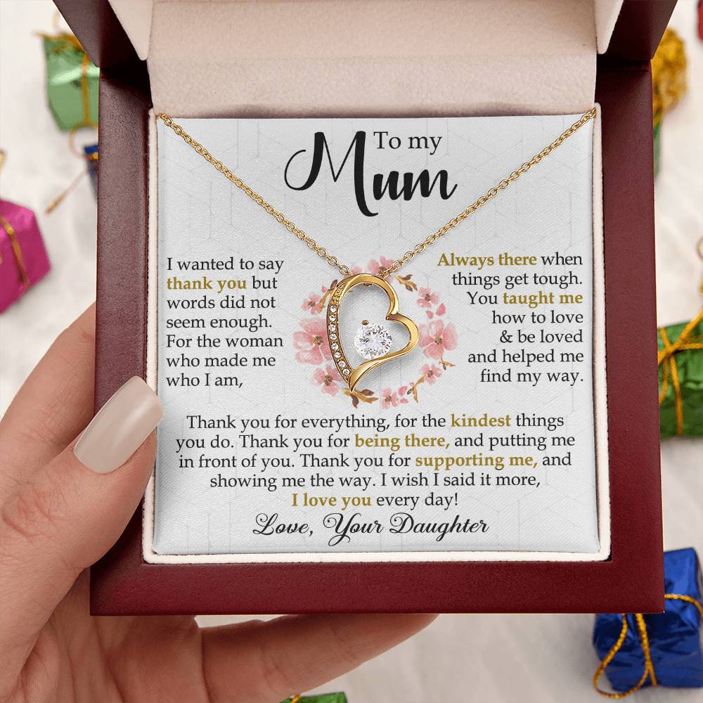Mum Gift  Be Loved Forever Love Necklace Forever Love Necklace