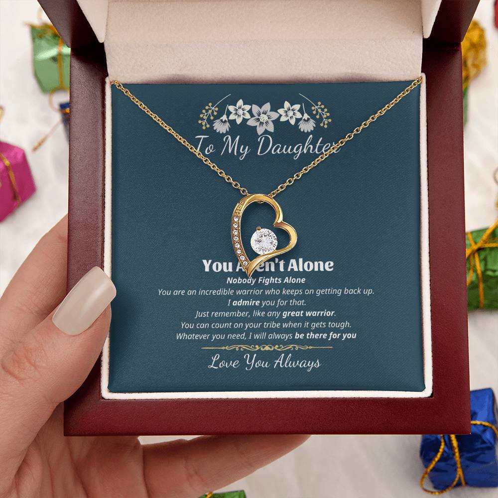 To My Daughter - Interlocking Hearts Necklace Father To Daughter Gift Birthday Gift To Daughter From Dad Daughter Necklace Forever Love Necklace