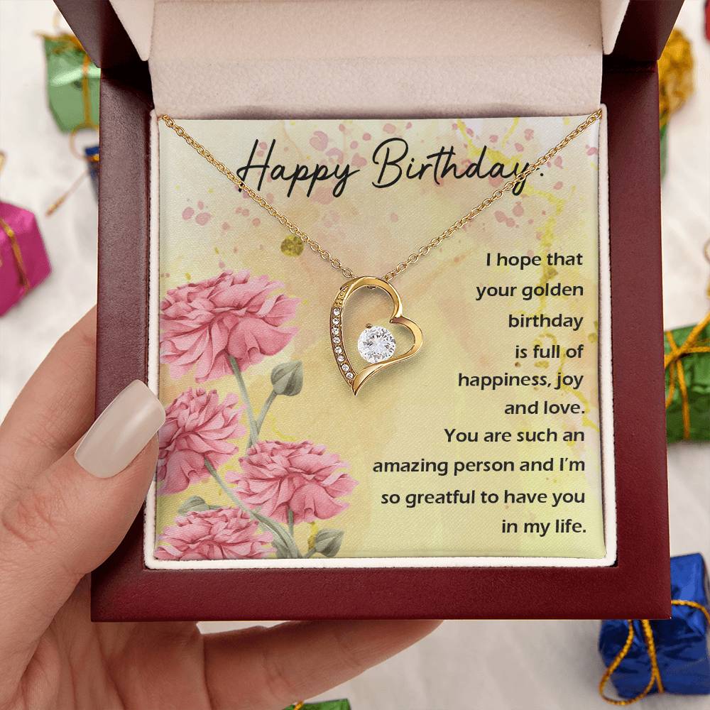 Happy Birthday Birthday Gift Necklace Happy Birthday Birthday Gift Gift For Her Best Friend Gift Birthday Gift For Wife Forever Love Necklace