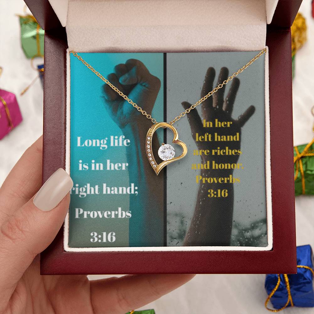 Ike Mens Collage Proverbs Jewelry Forever Love Necklace