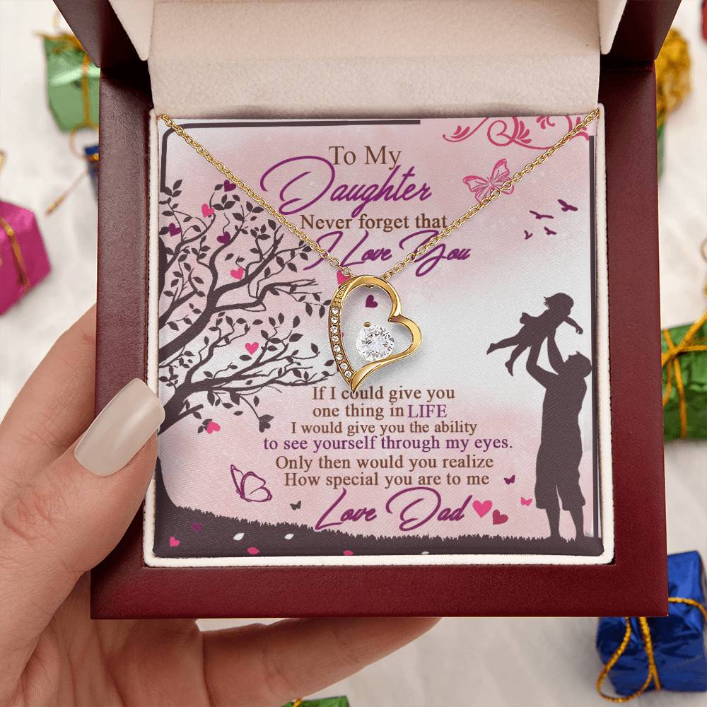 To My Daughter - Never Forget That I Love You - Forever Love Necklace Forever Love Necklace