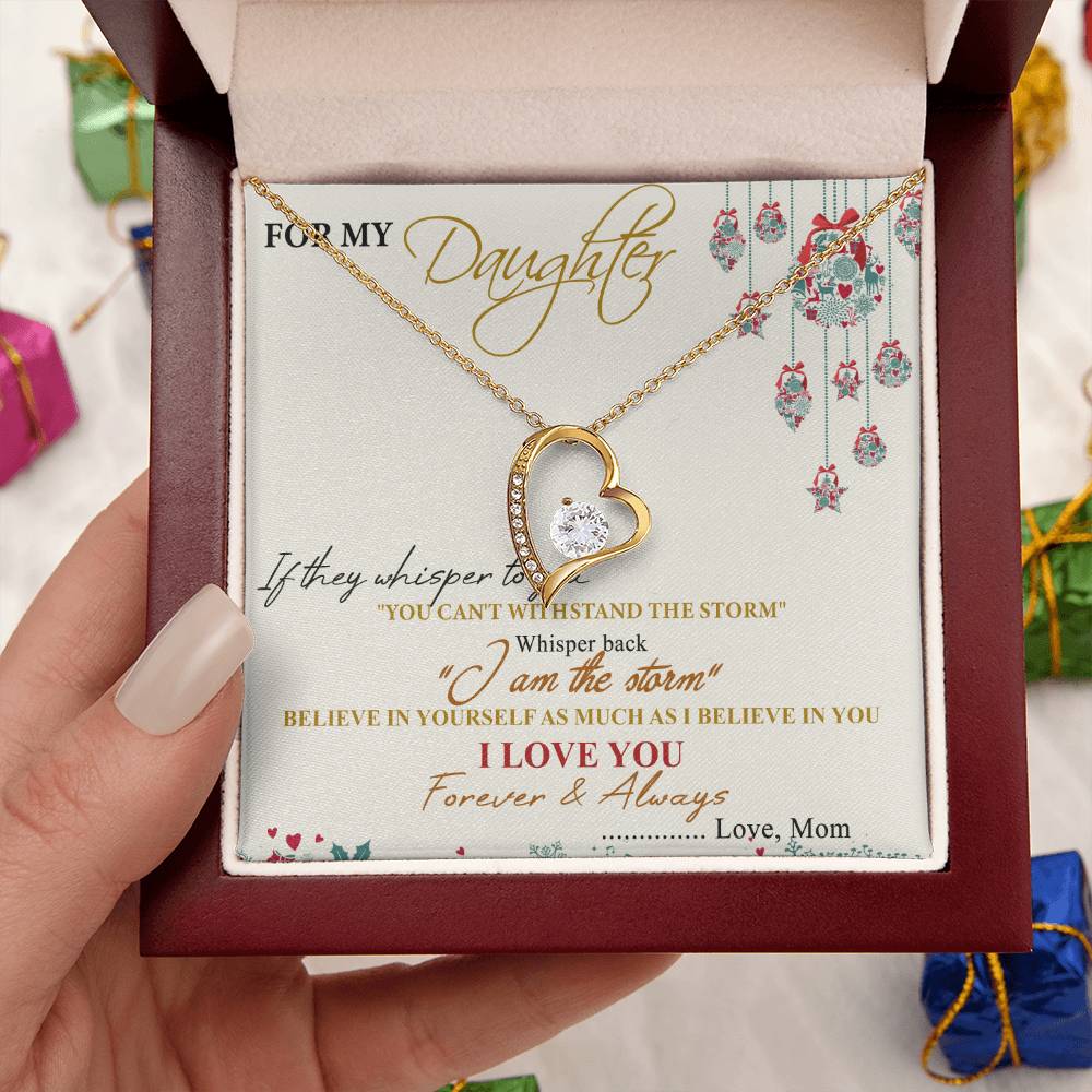 For My Daughter Forever Love Necklace - Gift For Daughter From Mom Daughter Mother Necklace Daughter Gift From Mommy Forever Love Necklace