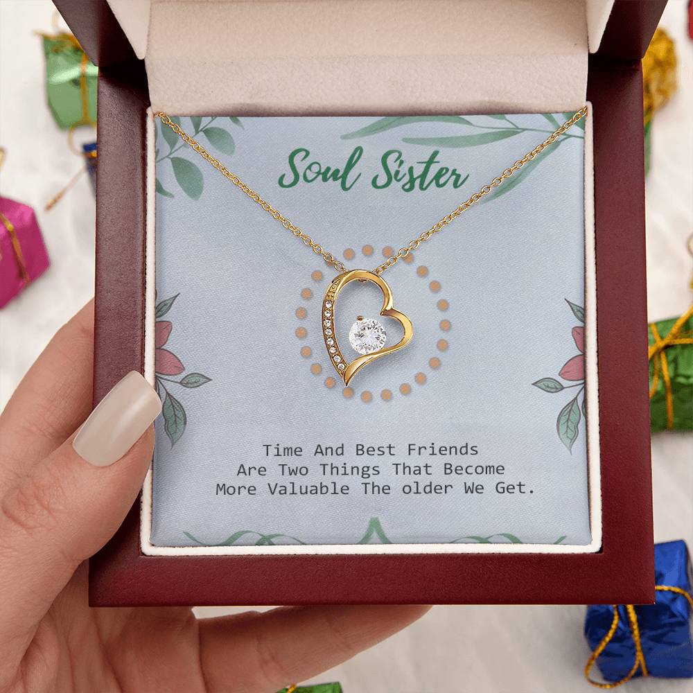 Perfect Gift For Besties - 925 Sterling Silver Pendant Forever Love Necklace