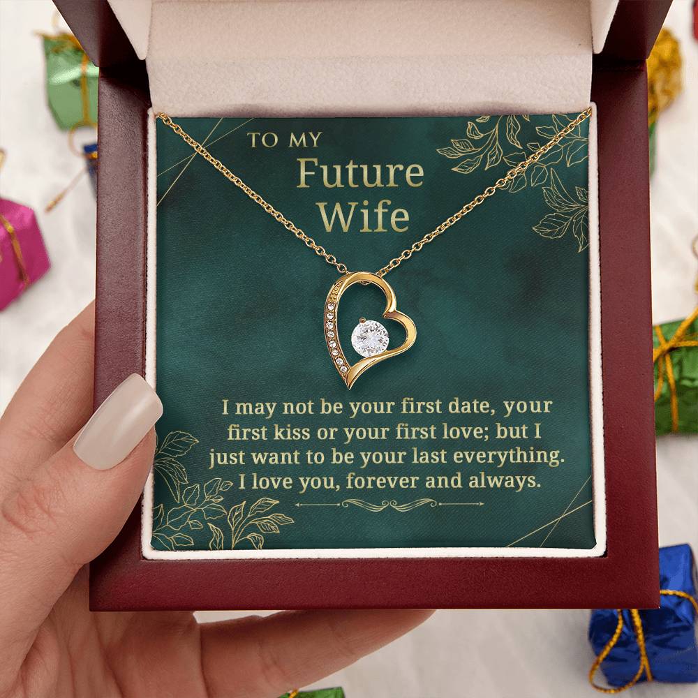 To My Future Wife Necklace With Message Card Gift For Fiancee Or Girlfriend Engagement Gift Gift For Future Wife. Forever Love Necklace