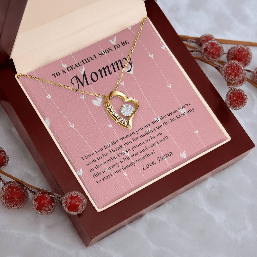 Mom To Be Valentine's Necklace From Justin First Time Mommy Soon To Be Mother Jewelry Pregnant Valentine's Present Forever Love Necklace
