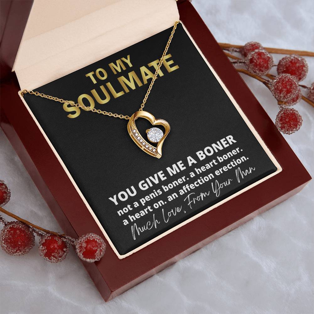 This Dazzling Forever Love Necklace ♥  You Give Me A Heart Boner An Affection Erection Pendant Necklace Funny & Sarcastic Love For Her Mature Gift Forever Love Necklace