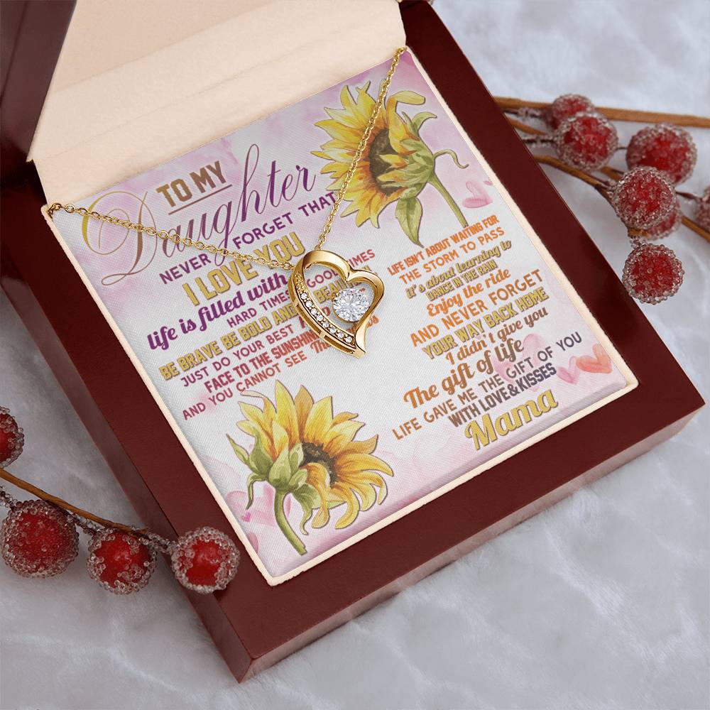 To My Daughter Necklace Mother Daughter Necklace Father To Daughter Birthday Gift Gifts To Daughter From Mama Forever Love Necklace