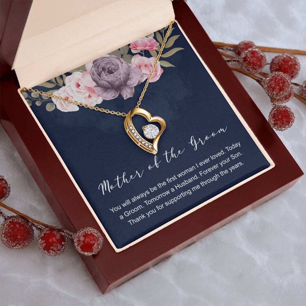 Mother Of The Groom Gift Necklace Wedding Gift Bridal Party Rehearsal Dinner Man Of My Dreams Parent Of Groom Forever Love Necklace