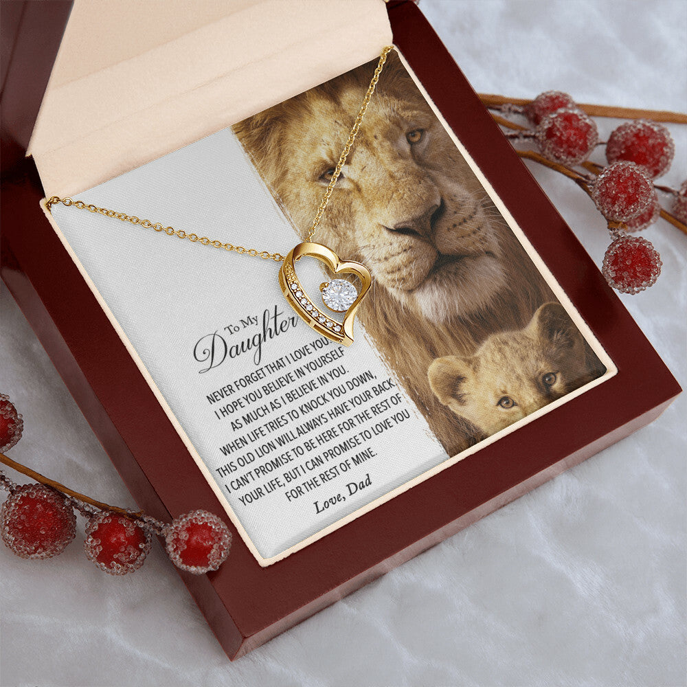 To My Daughter This Old Lion Will Always Have Your Back Love Dad No One Can Love You More Than I Do Forever Love Necklace