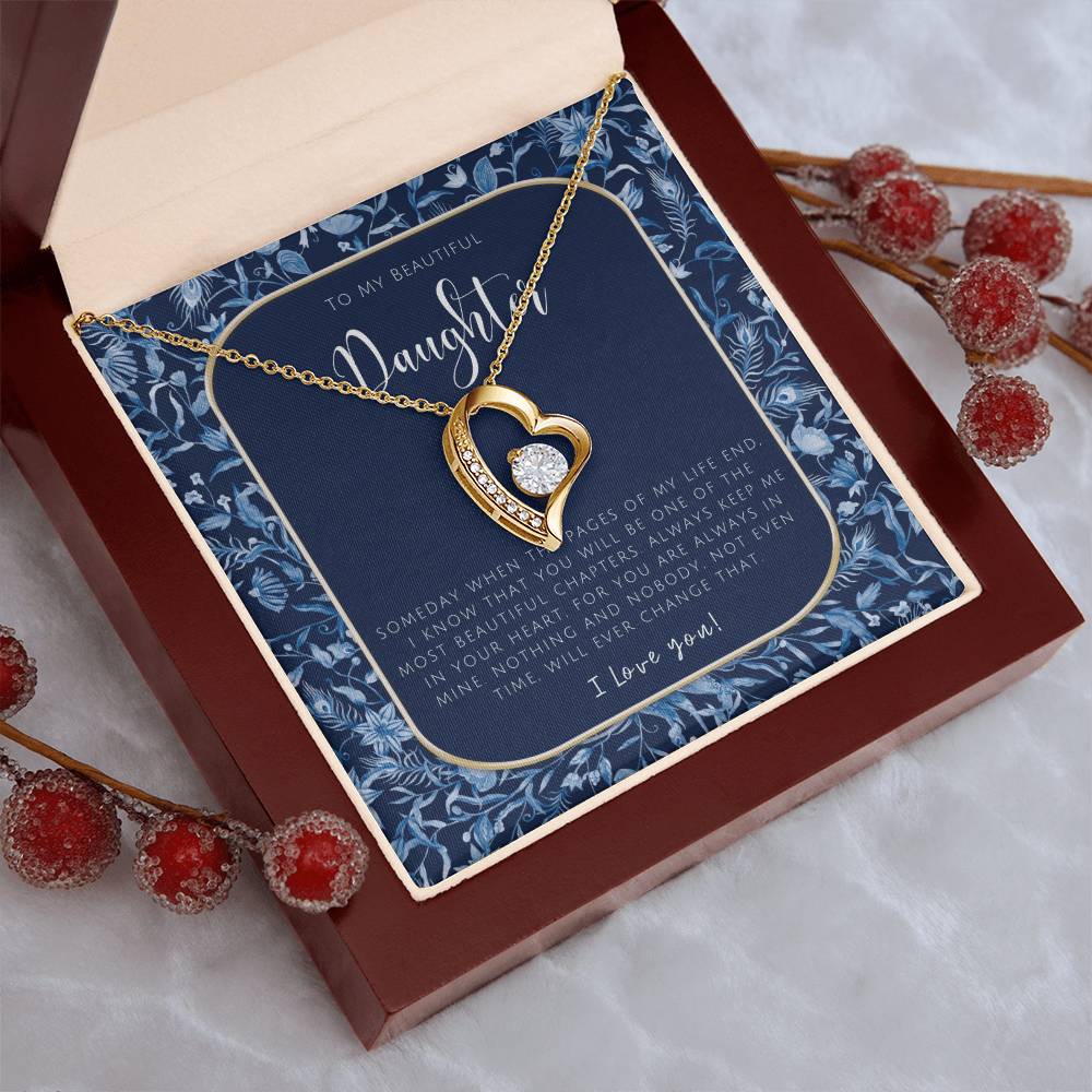 To My Beautiful Daughter Necklace Daughter Gift To My Daughter Necklace From Mom To My Daughter Necklace From Dad Forever Love Necklace