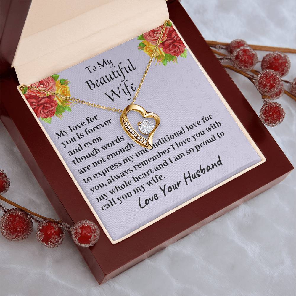 To My Beautiful Wife My Love For You Is Forever Necklace 2 Forever Love Necklace