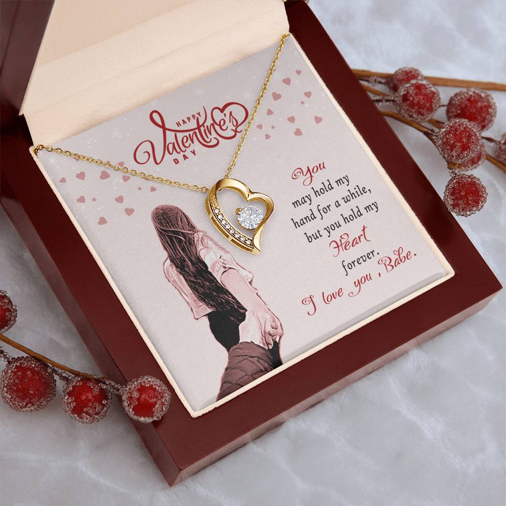 Valentine's Day Gift Necklace For Wife With Message Card I Love You Babe Gift Necklace For Her 1 Forever Love Necklace