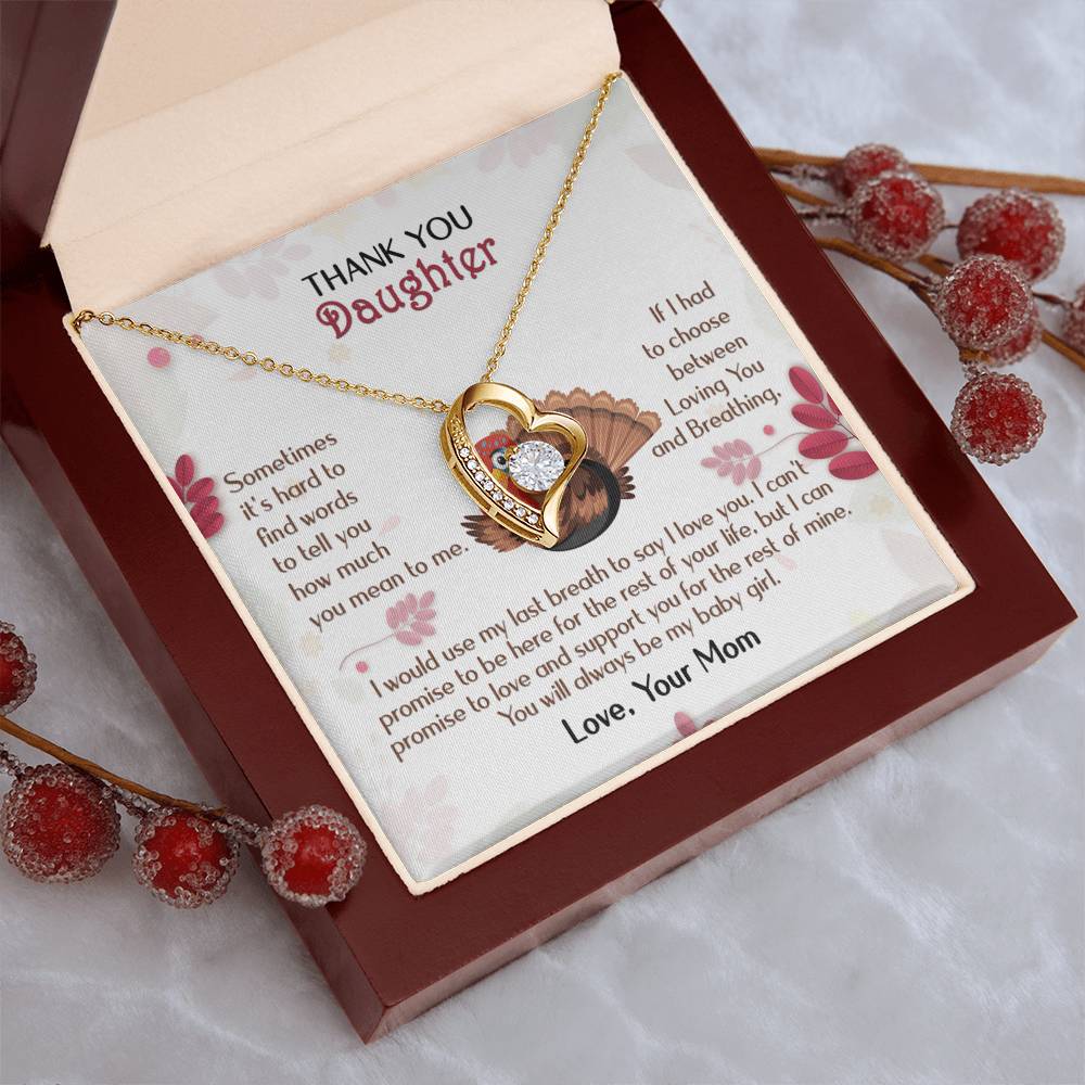 Thanksgiving To Daughter Forever Love Necklace