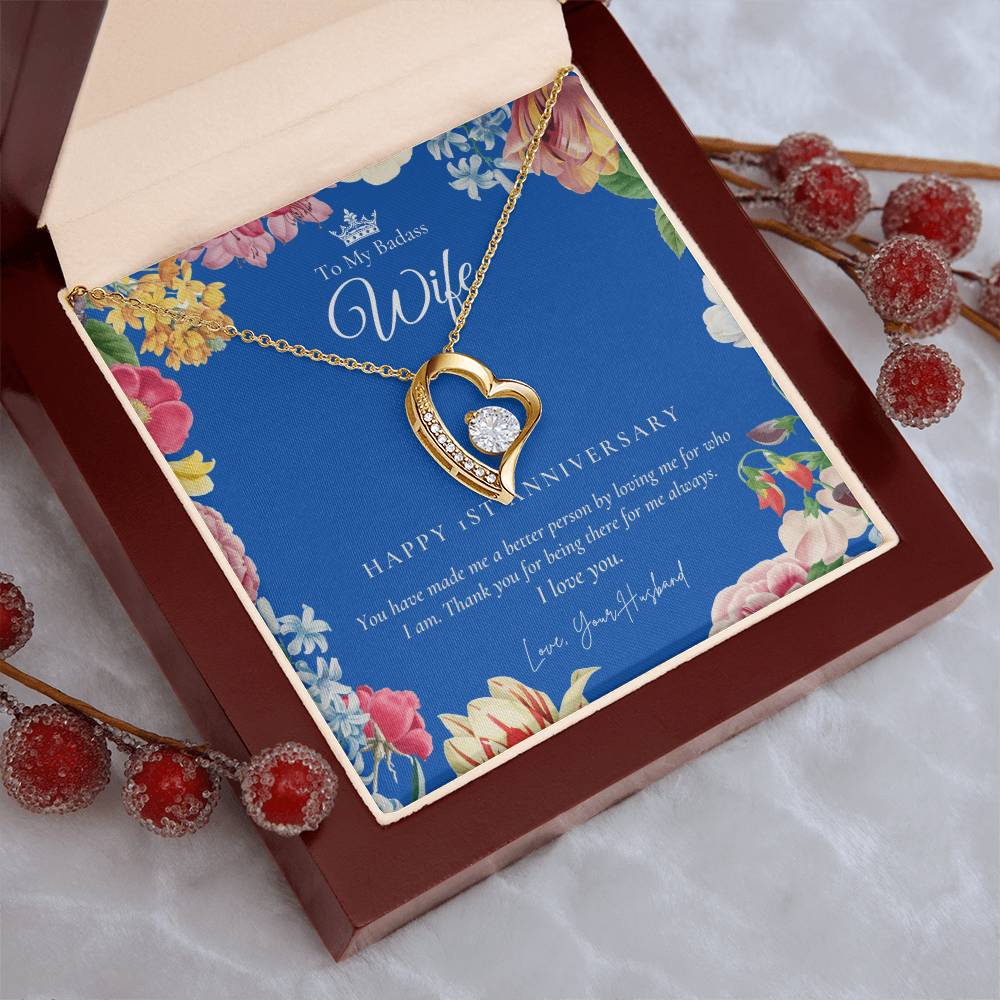 1 Year Anniversary Gift For Wife  1 Year Anniversary Gifts  1 Year Wedding Anniversary Gift Ideas  1St Wedding Anniversary Gift For Her Forever Love Necklace